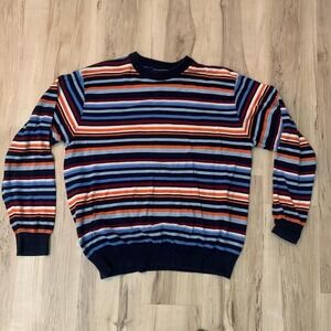 Vintage blue and orange striped Greg Norman sweater XL